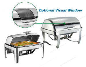 Recipiente Redondo de Acero Inoxidable con Tapa Enrollable para Buffet, Calentador de Alimentos Eléctrico de 6L de Capacidad para Hoteles y Restaurantes de Lujo - Product Image 4