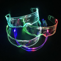 Lunettes LED Cyberpunk à la mode qui brillent dans le noir, en acrylique, pour les fêtes, hommes et femmes