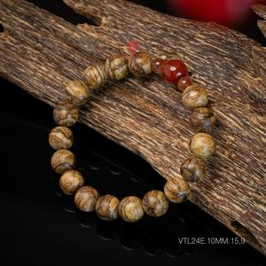 Premium Natural Agarwood Bracelet 10mm, Near-Sinking Oud Wood Round Beads, Red <b>Jade</b> Accent, Handcrafted Spiritual <b>Jewelry</b> - Product Image 2