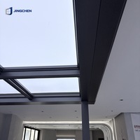 Véranda en verre en aluminium en forme de L moderne à rupture de pont thermique, sur mesure, OEM, pour villa extérieure, entrepôt, patio