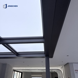 JINGCHEN Véranda d'angle moderne en L, structure en aluminium, maison en verre quatre saisons à rupture de pont thermique, sur mesure OEM, pour patio extérieur - Product Image 2