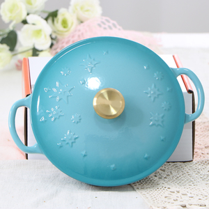 Casserole <span class=keywords><strong>en</strong></span> <span class=keywords><strong>fonte</strong></span> émaillée à double poignée, nouvelle marmite de cuisine pour la maison avec fond antiadhésif pour cuisinière à gaz et à induction, soupe, ragoût - Product Image 5