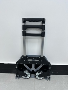 Chariot de transport pliable en fer pour supermarché, avec poignée télescopique, portable, pour bagages, marchandises, levage manuel - Product Image 3