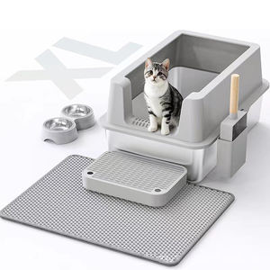 Caja de Arena para Gatos Cuadrada de Acero Inoxidable con Diseño <span class=keywords><strong>Abierto</strong></span> Fácil de Limpiar, Paredes Gruesas, Recipiente Semicerrado - Product Image 5