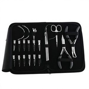 Professional Quality Hair Extension Tools Kit Removal Micro <b>Ring</b> Link Bead Opener Tool Sectioning <b>Clips</b> Trimmer Scissors Tools - Product Image 1