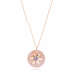 Fleur Design Forme Ronde Charme Collier Turc À La Main En Gros 925 Bijoux En Argent Sterling - Product Image 2