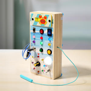Enfants en bois multifonction électronique lumière LED occupé conseil éducatif sensoriel apprentissage <span class=keywords><strong>cadeau</strong></span> jouets pour enfants - Product Image 4