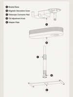 Support de plafond réglable et télescopique XGIMI X50 Ultra Max, X50 Ultra pour projecteur, charge maximale 15 kg, pour support de projecteur