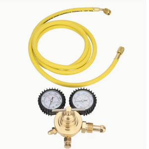 Kit régulateur de pression d'azote en laiton avec tuyau CGA580 pour soudage, découpe, usage en laboratoire, 0-4 bars, monophasé WQ 001 - Product Image 1