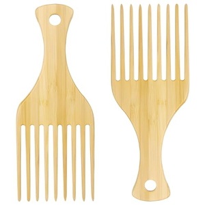 Peigne à cheveux en bambou antistatique à dents larges pour hommes, idéal pour la maison – Peigne à barbe et afro à dents larges pour coiffure - Product Image 1