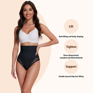 Mutandine Modellanti a <span class=keywords><strong>Vita</strong></span> <span class=keywords><strong>Alta</strong></span> per Donna, Sexy <span class=keywords><strong>Perizoma</strong></span> in Pizzo con Controllo Pancia, Shapewear Modellante - Product Image 4