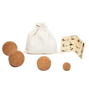 Cork Massage Balls Custom 6.5cm 8cm 200mm Natural Eco-friendly Cork Fascial Ball Yoga Peanut Massage Ball Set