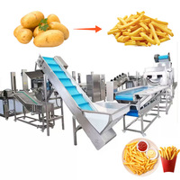 HT Hoogwaardige Volledig Automatische Aardappel Frites Productielijn 100-3000kg/u met Aardappel Schil- en Snijmachines