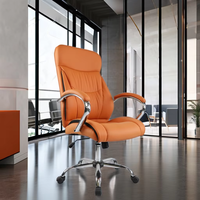Chaise de bureau de direction réglable en cuir PU Big Boss, chaise de travail pivotante moderne avec structure en fer et aluminium pour bureau à domicile