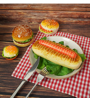 Balle anti-stress réaliste en forme de grand hamburger, fausse nourriture souple pour la décoration de café, burger, pizza, nouilles