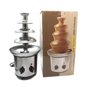 Fontaine <span class=keywords><strong>à</strong></span> chocolat électrique <span class=keywords><strong>à</strong></span> 4 niveaux en acier inoxydable pour usage commercial et domestique, type cascade - Product Image 6