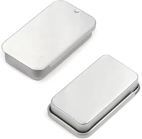 Vente en gros en stock 60*34*11mm petit cosmétique rectangulaire cadeau bijoux stockage étain Mini couvercle coulissant étain cas pour baume à lèvres