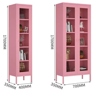 Armoire de rangement en acier à porte unique en verre Armoire à vêtements en métal
