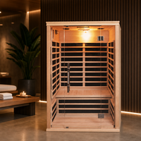 Sauna sec en bois massif de pruche canadienne pour 2 personnes avec chauffage infrarouge au carbone