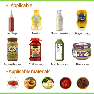 Tự động mứt xắt nhỏ hạt tiêu dầu gia vị nước Sốt Ớt dán mật ong Máy rót chai với Ribbon Mixer - Product Image 2