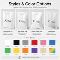 Sac de courses en LDPE personnalisé, grande capacité, robuste, pour vêtements, idéal pour les magasins de détail, avec découpe sur mesure