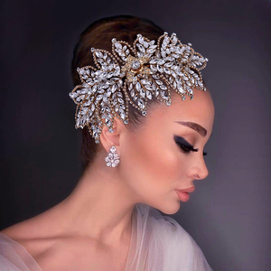 YouLaPan Magnifique Coiffe de Mariée en Strass, Accessoire de Cheveux pour Femme, Bandeau de <span class=keywords><strong>Mariage</strong></span> en Cristal, <span class=keywords><strong>Diadème</strong></span> de Mariée HP413 - Product Image 2