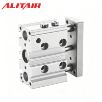 Cilindro Neumático de Doble Acción de la Serie MGP de ALITAIR, con Guía Compacta de Acero Inoxidable