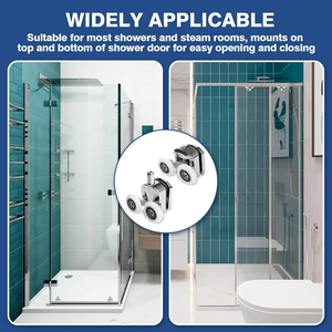 Shower <b>Door</b> <b>Rollers</b> Zinc Alloy Shower <b>Door</b> Wheels Curved Shower <b>Rollers</b> with Anti-Collision Block Bathroom <b>Door</b> Accessories - Product Image 5