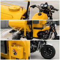 Nuevo Modelo, Motocicleta de Carga de 3 Ruedas, 300cc, Motorizada, Tanque de Combustible de 20L, Tanque de Agua con Carrocería Cerrada, Capacidad de Carga de 400kg