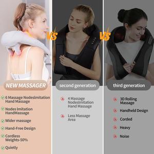 Yiran akülü Shiatsu boyun omuz masajı, yoğurma boyun masajı, akülü boyun sırt masajı kas stimülatörü