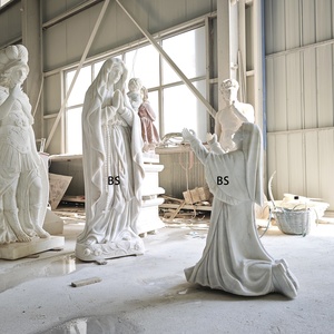 Statue <span class=keywords><strong>de</strong></span> la Vierge Marie Sacré-Cœur <span class=keywords><strong>de</strong></span> <span class=keywords><strong>Lourdes</strong></span> et <span class=keywords><strong>de</strong></span> Sainte Bernadette en marbre coloré sur mesure pour église - Product Image 5