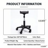 Tabouret de pédicure professionnel amovible et imperméable avec repose-pieds et coussin en métal et cuir PU pour usage en salon