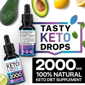 Customizable Label Natural Keto Liquid Keto Diet Drops With BHB Exogenous Ketones Tummy Fat Burner Appetite Suppressant