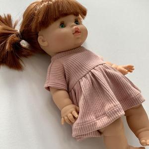 Col rond Lavande Côtelé Vêtements De Poupée Goutte Épaule Été <span class=keywords><strong>Minikane</strong></span> Poupée Robe - Product Image 3