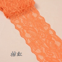 Pita Elastis Renda Buatan Cina 8CM Aksesoris Pakaian Pita Elastis Renda Nylon Spandex Elastis Per Yard