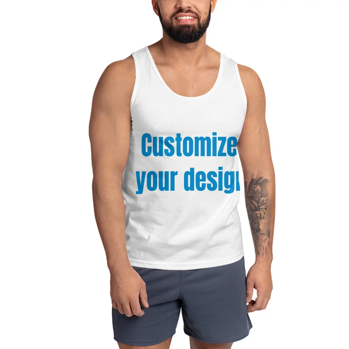 Groothandel Custom Logo Polyester Muscle Heren Tanktops Mouwloze Vrijetijdskleding Heren Workout Tank Top Plus Size Heren Tank 4xl