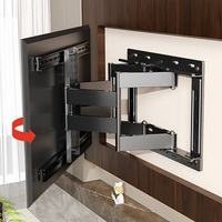 Gran oferta, elegante soporte de pared de TV giratorio de movimiento completo, soportes de TV de acero de Metal retráctil para plasma LCD
