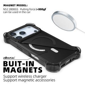 Aikusu – Coque de téléphone portable transparente noire antichoc personnalisée en gros pour iPhone 17 16 15 14 13 Air Plus Pro Max - Product Image 5