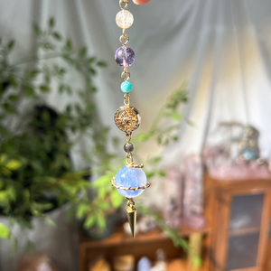 Péndulo <span class=keywords><strong>de</strong></span> Cianita Natural en Esfera, Cristal Curativo, Adivinación, Magia, Brujería, Reiki, Reloj para Metafísica, Regalos - Product Image 1