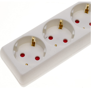 Barre d'alimentation 4 prises 1,5 m, 3G, 1,5 mm blanche sans interrupteur, idéale pour les connexions électriques à la maison et au bureau. - Product Image 2