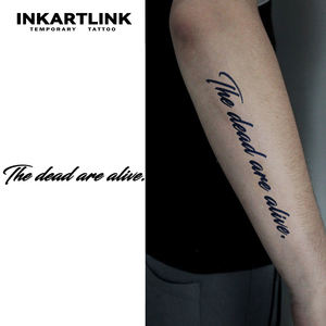 Della durata di 2 settimane di piccole dimensioni Lettering citazione nero organico Jagua inchiostro temporaneo <span class=keywords><strong>a</strong></span> base di erbe Semi permanente del <span class=keywords><strong>tatuaggio</strong></span> adesivi - Product Image 4