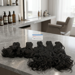 Extensions de cheveux humains ondulés naturels en gros, cheveux Remy vierges vietnamiens de qualité supérieure, doux et soyeux, double épaisseur, lot de cheveux ondulés naturels - Product Image 1