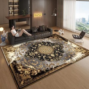 Tapis <span class=keywords><strong>de</strong></span> sol a motifs floraux abstraits modernes - brun chocolat, <span class=keywords><strong>ou</strong></span> noir et beige (8 inch x 10 inch) - Product Image 4