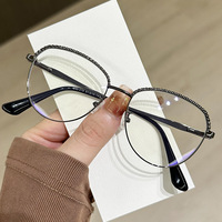 Lunettes de soleil œil de chat de luxe pour femmes 2025 Nouveau Chic Violet Anti-lumière bleue Cadres optiques transparents Lunettes de vue pour femme