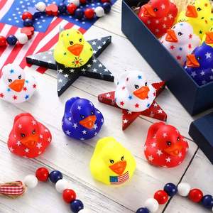 2 Inch Patriotic Bulk Independence Day Float Ducks Small Shower Star Rubber Ducky Christmas Party - Product Image 5