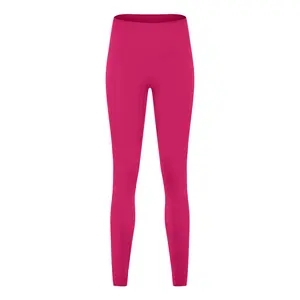 Pantalon de Yoga taille haute pour femmes, classique, sans couture sur le devant, en Nylon souple, Spandex, Leggings de course à pied