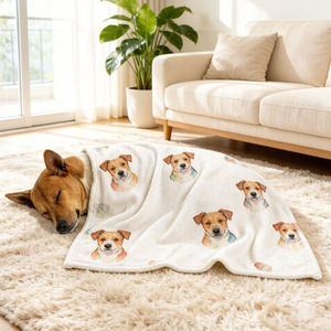 Couverture en flanelle vierge pour sublimation en gros, personnalisable DIY pour chats et chiens - Accessoires pour animaux de compagnie à transfert thermique, plaid doux en polaire - Product Image 4