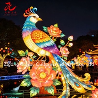 Lanterne géante LED Zigong en forme de fleur et d'oiseau, étanche, durable, pour extérieur, statue florale de luxe pour spectacle lumineux nocturne