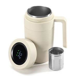 Taza de té de acero inoxidable 316 de alta calidad con pantalla LED e infusor botella de vacío cuerpo de Metal y mango - Product Image 1