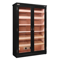 Zigarren-Vitrine aus Spanischer Zeder, Humidor-Schrank, Holzgehäuse mit LED-Beleuchtung, Lackierte Oberfläche, Maßgefertigte Abmessungen, Luxuriöse Ladeneinrichtung